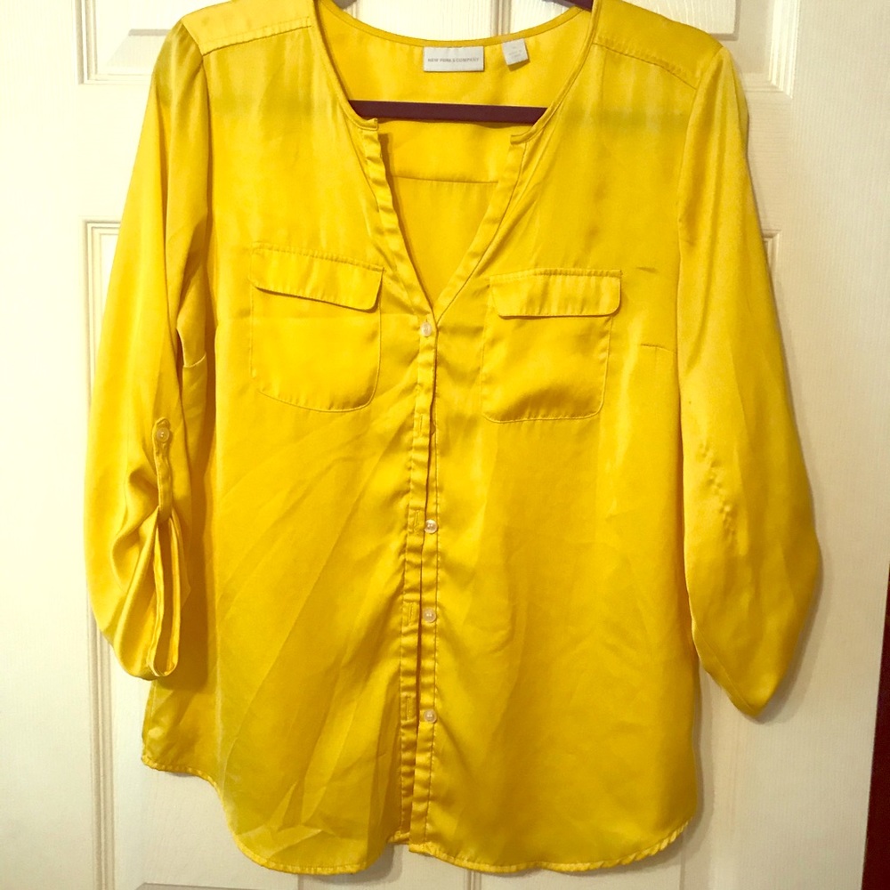 Bright yellow blouse silky